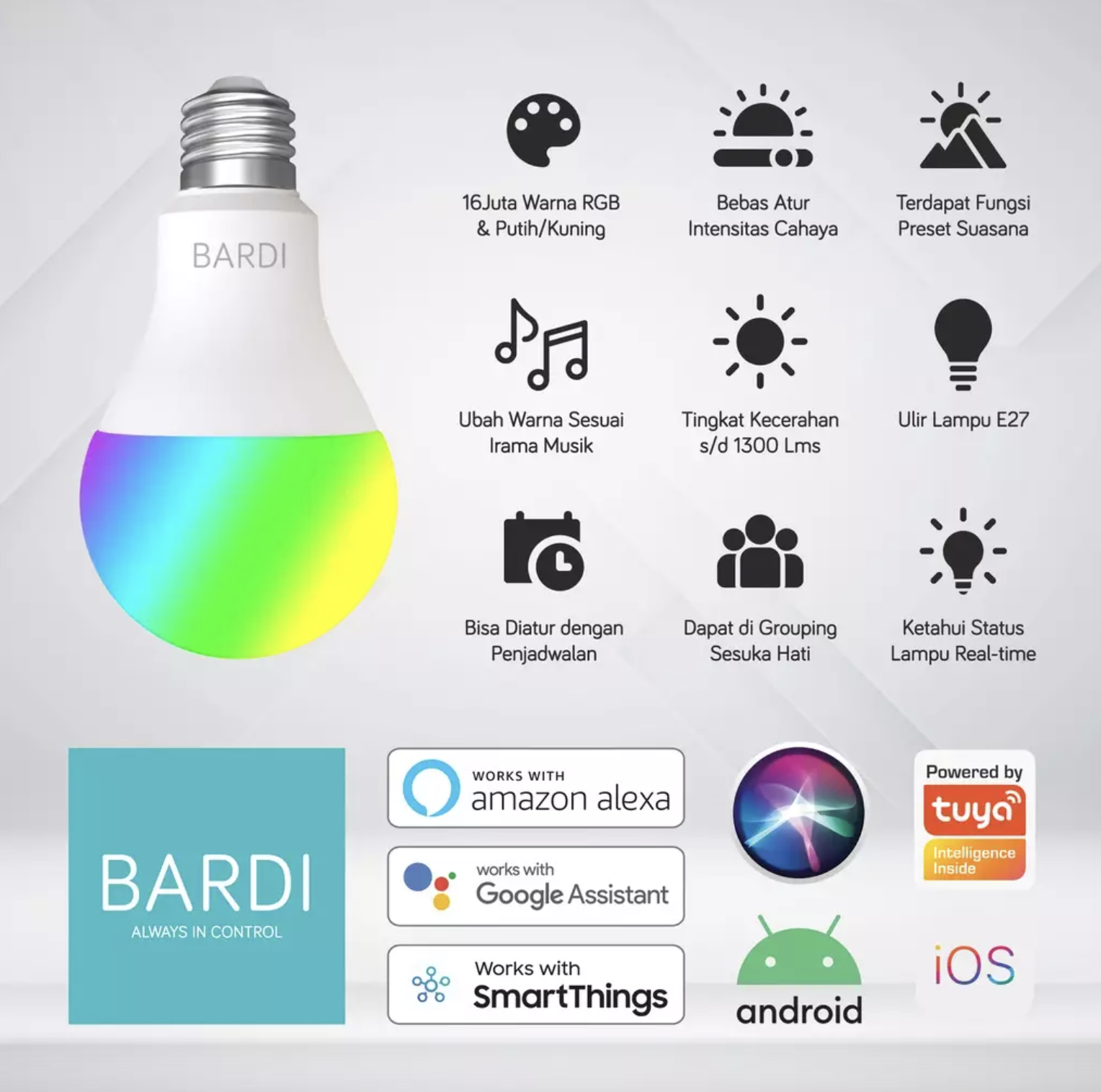 Review Produk IOT BARDI Smart Light Blub RGBWW